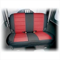 Neoprene Rear Seat Cover Black & Red JK Wrangler 2007-2018 2DR only