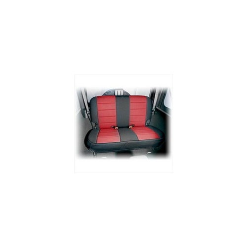 Neoprene Rear Seat Cover Black & Red JK Wrangler 2007-2018 2DR only