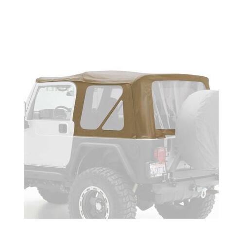 Smittybilt TJ Wrangler replacement SOFT TOP with Tinted rear windows and upper door skins (SPICE colour)