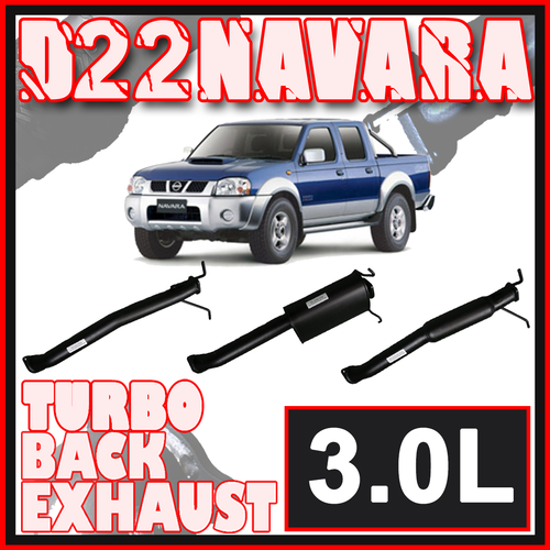 Ignite 3" Turbo Back Exhaust - Nissan Navara D22 3.0L T/D 2003-2007
