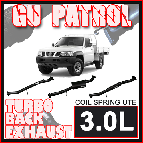Ignite 3" Turbo Back Exhaust - Nissan Patrol Ute GU Leaf or Coil Spring 3.0L T/D