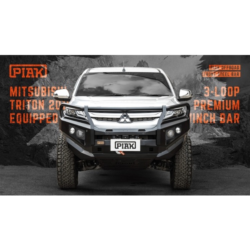 PIAK 3 Loop Elite Front Bull Bar - Mitsubishi Triton MR 2019+