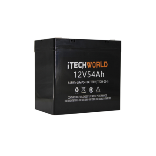 iTech World 12V 54AH Lithium Ion Battery Lifepo4 Deep Cycle